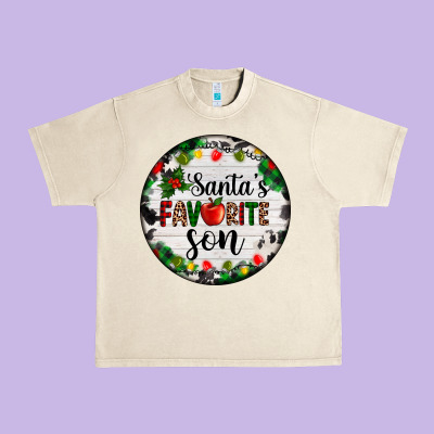 Christmas  Cookie And Light Santas Favorite   Son Urban Heavy Tee Designed By Adodesignshop