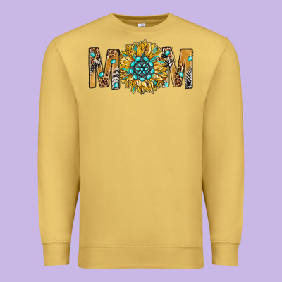 Western Mom With Gemstone And Sunflower Premium Sweatshirt Designed By Bundleandbundleshop