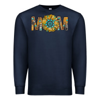 Navy Western Mom With Gemstone And Sunflower Premium Sweatshirt - BundleAndBundleShop