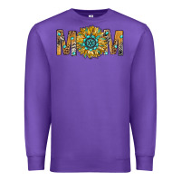 Purple Western Mom With Gemstone And Sunflower Premium Sweatshirt - BundleAndBundleShop