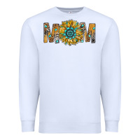 White Western Mom With Gemstone And Sunflower Premium Sweatshirt - BundleAndBundleShop