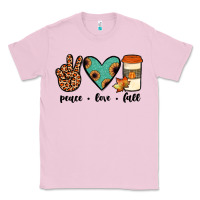 Bubblegum Pink peace love fall Classic Tee - JahusDesignShop