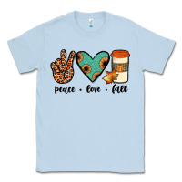 Dusty Blue peace love fall Classic Tee - JahusDesignShop