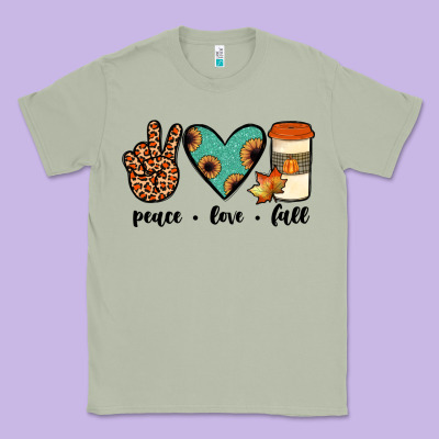 Peace Love Fall Classic Tee Designed By Jahusdesignshop