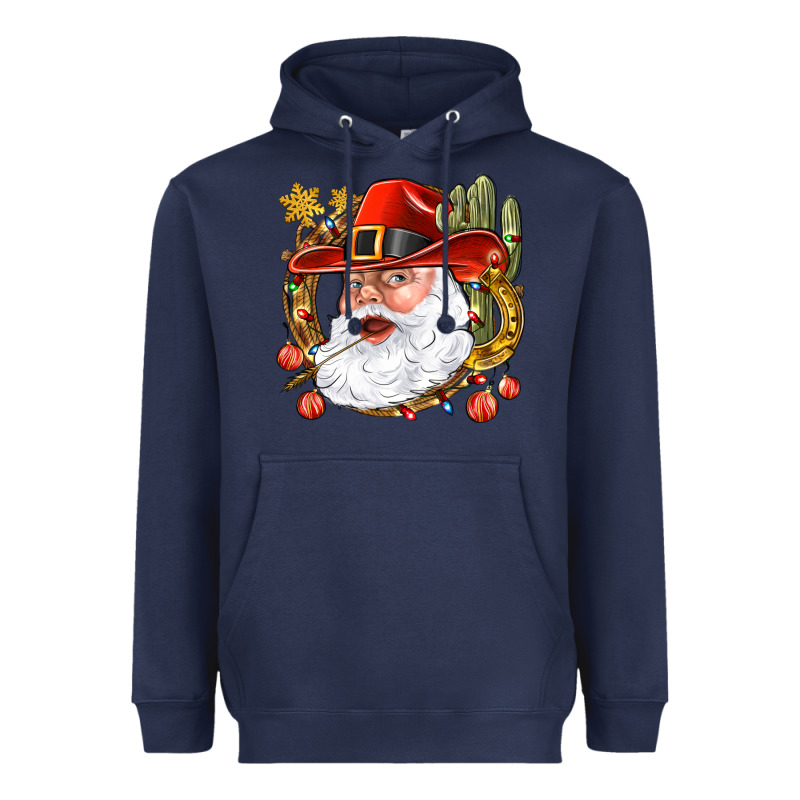 Cowboy Santa Heavyweight Hoodie by NancyCooperArtShop | Teevron