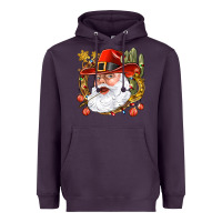 Plum Cowboy Santa Heavyweight Hoodie - NancyCooperArtShop