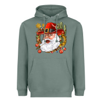 Sage Cowboy Santa Heavyweight Hoodie - NancyCooperArtShop