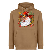 Toasted Coconut Cowboy Santa Heavyweight Hoodie - NancyCooperArtShop