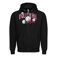 Black volleyball mom Zipper Hoodie - MaliasSmallBusiness
