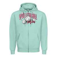 Seafoam volleyball mom Zipper Hoodie - MaliasSmallBusiness