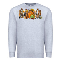 Heather Grey Western Mom With Pumpkins Premium Sweatshirt - BundleAndBundleShop