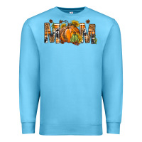 Ocean Blue Western Mom With Pumpkins Premium Sweatshirt - BundleAndBundleShop
