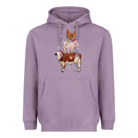 Lavender Merry Christmas Farm Animals Heavyweight Hoodie - MaliasSmallBusiness