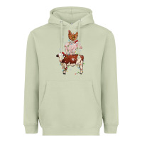 Matcha Merry Christmas Farm Animals Heavyweight Hoodie - MaliasSmallBusiness
