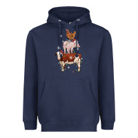 Navy Merry Christmas Farm Animals Heavyweight Hoodie - MaliasSmallBusiness