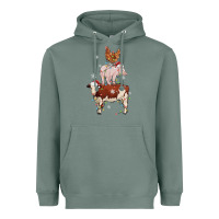 Sage Merry Christmas Farm Animals Heavyweight Hoodie - MaliasSmallBusiness