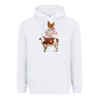 White Merry Christmas Farm Animals Heavyweight Hoodie - MaliasSmallBusiness