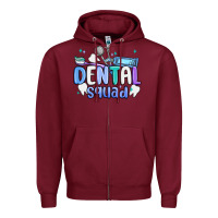 Burgundy dental squad Zipper Hoodie - MaliasSmallBusiness