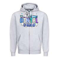 Heather Grey dental squad Zipper Hoodie - MaliasSmallBusiness
