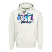 Oatmeal Heather dental squad Zipper Hoodie - MaliasSmallBusiness