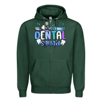 Sports Green dental squad Zipper Hoodie - MaliasSmallBusiness