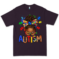 Plum Autism Awareness afro messy bu Premium Tee - texasbilliewilder