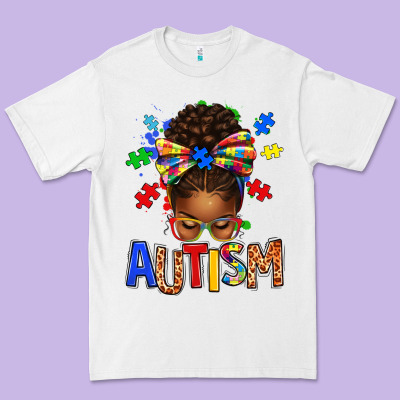 Autism Awareness Afro Messy Bu Premium Tee Designed By Texasbilliewilder