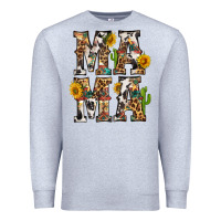 Heather Grey Western Mama With Sunflowers Premium Sweatshirt - BundleAndBundleShop