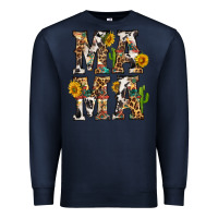 Navy Western Mama With Sunflowers Premium Sweatshirt - BundleAndBundleShop