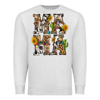 Oatmeal Heather Western Mama With Sunflowers Premium Sweatshirt - BundleAndBundleShop