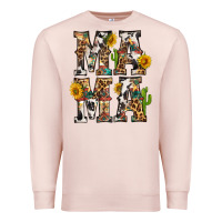 Pale Pink Western Mama With Sunflowers Premium Sweatshirt - BundleAndBundleShop