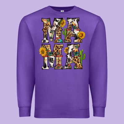 Western Mama With Sunflowers Premium Sweatshirt Designed By Bundleandbundleshop