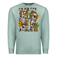Seafoam Western Mama With Sunflowers Premium Sweatshirt - BundleAndBundleShop