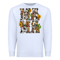 White Western Mama With Sunflowers Premium Sweatshirt - BundleAndBundleShop