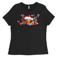 Black joy christmas heifer Ladies Tee - AdoDesignShop