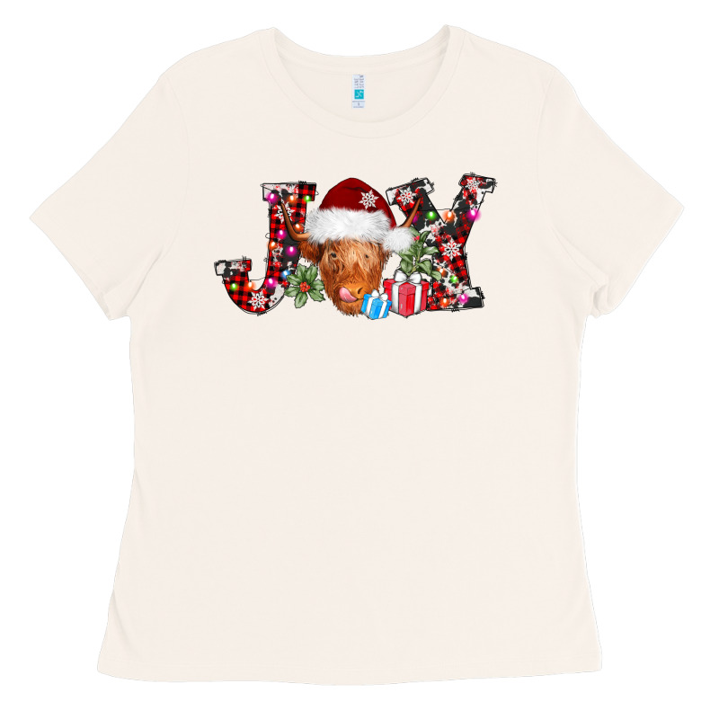 Joy Christmas Heifer Ladies Tee by AdoDesignShop | Teevron