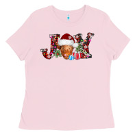 Bubblegum Pink joy christmas heifer Ladies Tee - AdoDesignShop