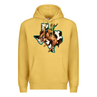 Antique Gold Cowhide Texas Map Rodeo Cowboy Premium Hoodie - Bettercallsaul
