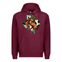 Burgundy Cowhide Texas Map Rodeo Cowboy Premium Hoodie - Bettercallsaul