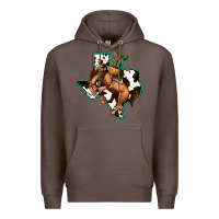 Coffee Cowhide Texas Map Rodeo Cowboy Premium Hoodie - Bettercallsaul