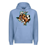 Colony Blue Cowhide Texas Map Rodeo Cowboy Premium Hoodie - Bettercallsaul