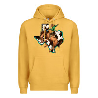 Mustard Cowhide Texas Map Rodeo Cowboy Premium Hoodie - Bettercallsaul