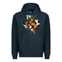 Navy Cowhide Texas Map Rodeo Cowboy Premium Hoodie - Bettercallsaul
