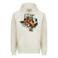 Oatmeal Heather Cowhide Texas Map Rodeo Cowboy Premium Hoodie - Bettercallsaul