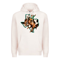 Pale Pink Cowhide Texas Map Rodeo Cowboy Premium Hoodie - Bettercallsaul