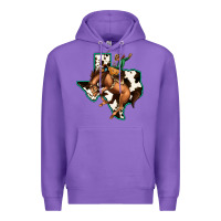 Purple Cowhide Texas Map Rodeo Cowboy Premium Hoodie - Bettercallsaul