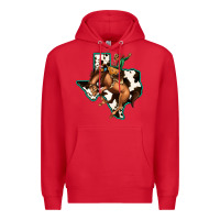 Red Cowhide Texas Map Rodeo Cowboy Premium Hoodie - Bettercallsaul