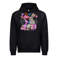 Black Easter eggs and Bunny with Cross Easter Day Urban Hoodie - HowdyJamesFarm