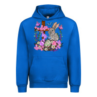 Cobalt Easter eggs and Bunny with Cross Easter Day Urban Hoodie - HowdyJamesFarm