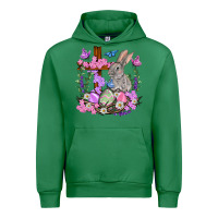Emerald Easter eggs and Bunny with Cross Easter Day Urban Hoodie - HowdyJamesFarm